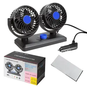 5V 24V 12V 360 Adjustable USB Truck Double Head Fan Independent button Car Cooling Car Dashboard  Large Wind Electric Car Fan