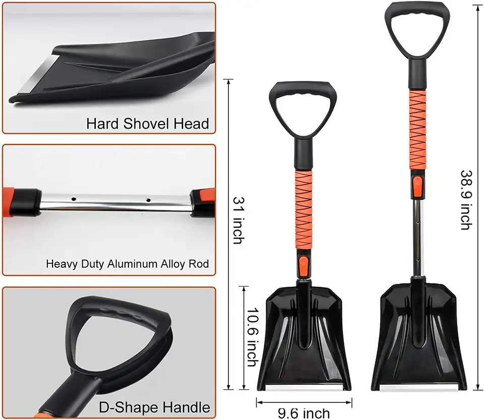 Factory Auto Winter Heavy Duty Telescopic Cleaning Snow Sweeper Remover Shovel Brush with Ice Scraper for Car