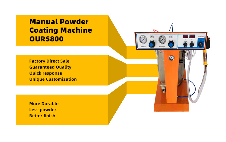 New Electrostatic Spray Powder Coating Equipment High Efficiency Powder Coating Machine With Manual Spraying Gun Ours800