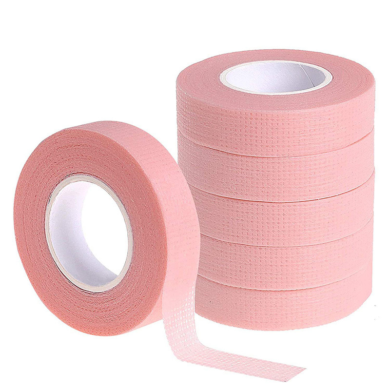 Low MOQ Eyelash Extension Micropore Colored Lash Pink Fabric Adhesive Tape 1.25CM Width 9M Length