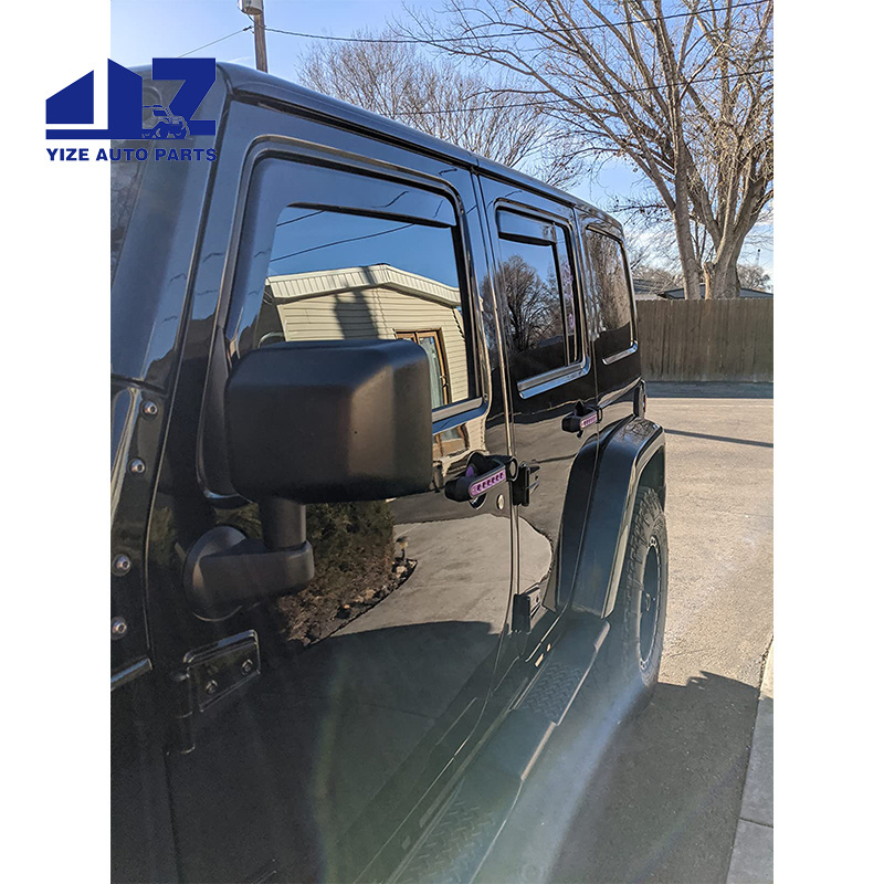 Dark Black Window vent Visor jeep jk for 2007-2018 Jeep Wrangler JK Unlimited 4-Door Sun Rain Wind Shade Visor