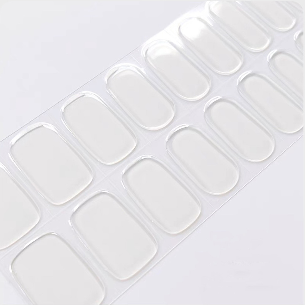 Transparent Semi Cured Nail Gel Wraps DIY Style 3D Hyaline Gel Nail Strips Stickers