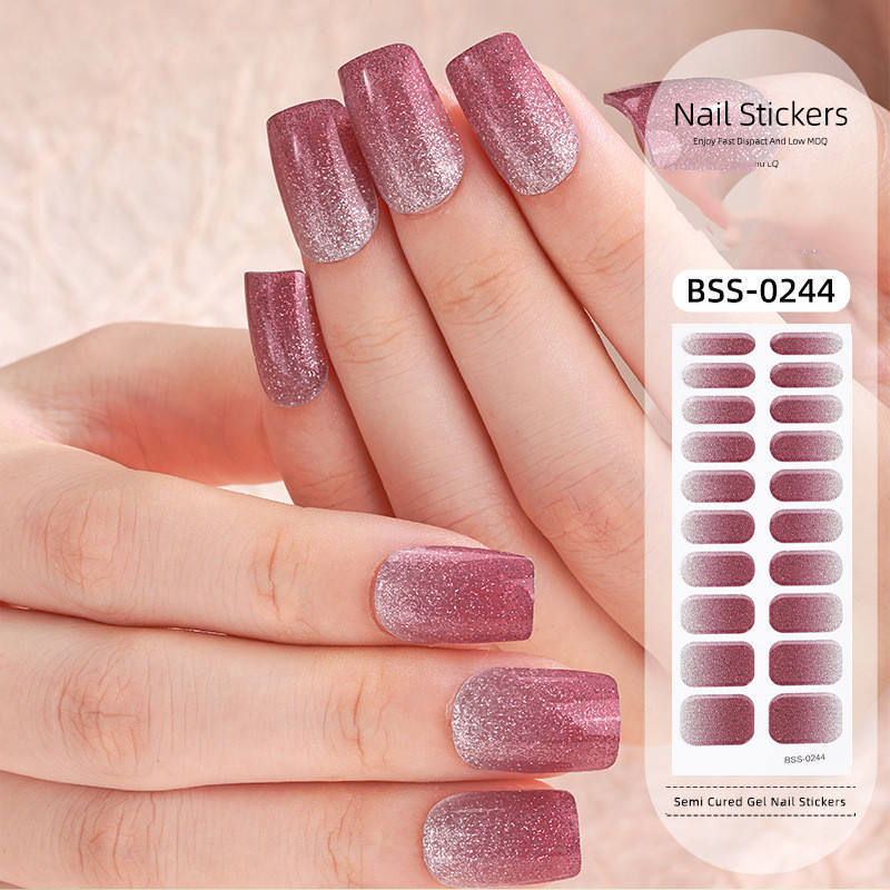 Wholesale Custom Gel Nail Wraps Art BSS-0244 Japan and US GEL Nail Sticker With UV Lamp