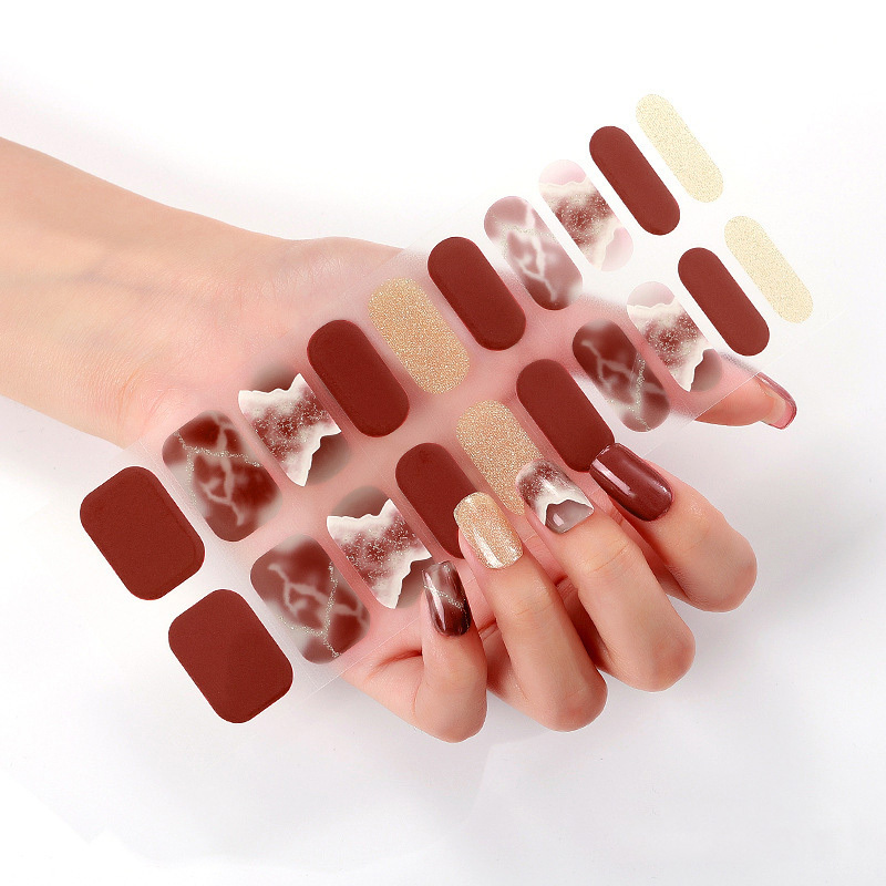 Marble Uv Nail Wraps Gel Semi-cured Gel Strips OEM Nail With The UV Lamp