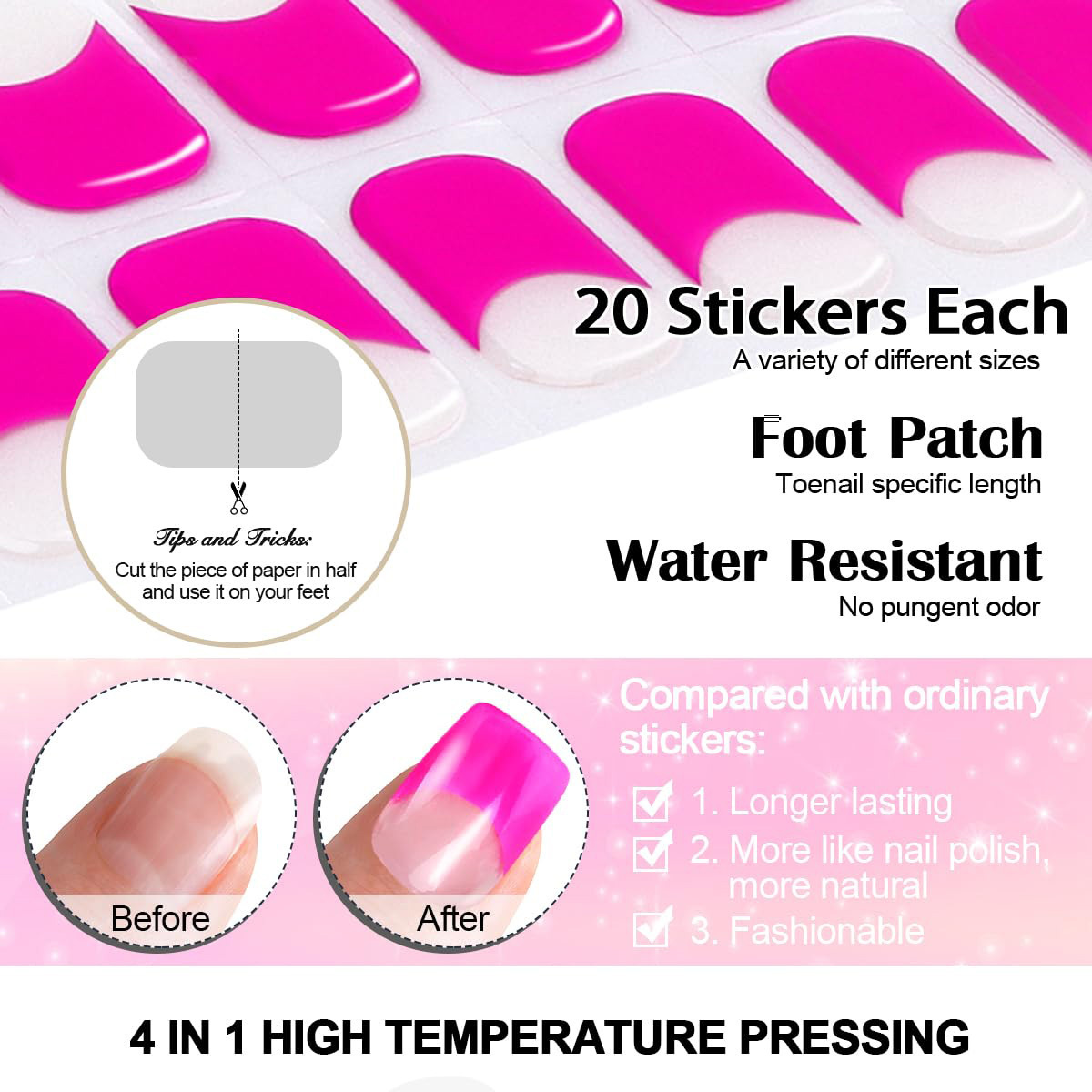 French Gel Nail Wraps Semi Cured Nails Polish Sticker French Style UV Gel Nail Sticker