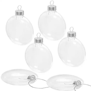 Transparent Clear 8cm 80mm Flat Disc Glass Christmas Tree Ball Bauble Hanging Blank Round Ornaments 3 1/2 3.125 inch 4 inch 10cm