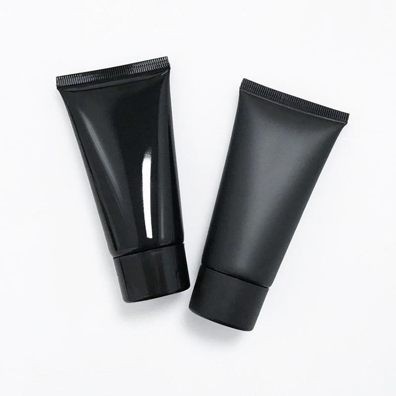 Custom Logo Frosted Matte Black Cosmetic Plastic Tube Sunscreen Face Cream Skin Care Body Lotion Packaging Hand Cream Tube