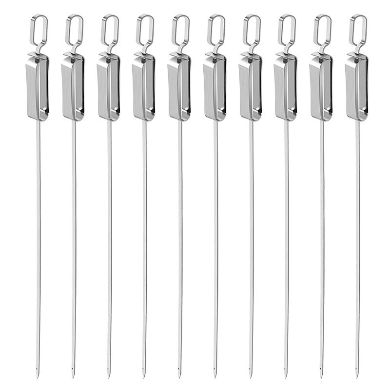 Kabob Skewers for Grilling Metal Skewers for Kabobs with Slider Flat BBQ Skewers Stainless Steel