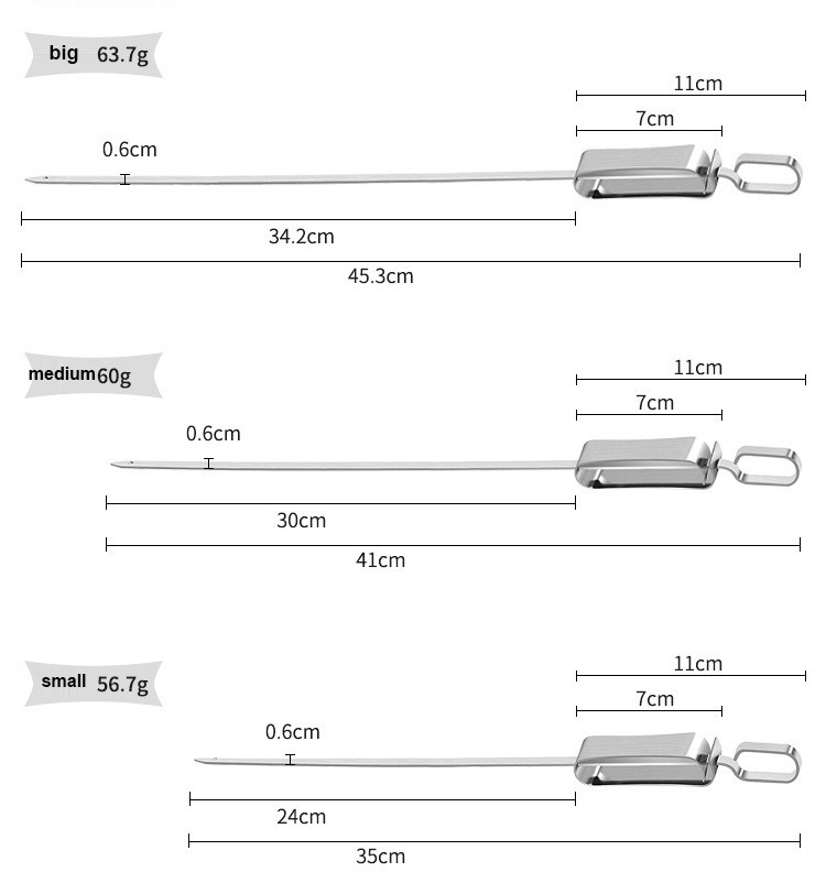 Kabob Skewers for Grilling Metal Skewers for Kabobs with Slider Flat BBQ Skewers Stainless Steel