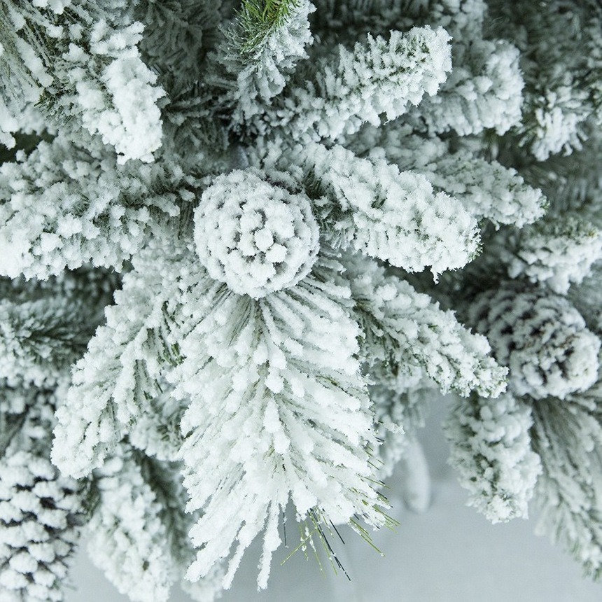 wholesale 5ft 6ft 7ft white flocked PE christmas trees