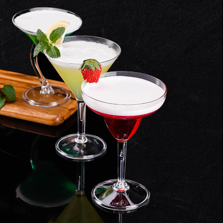 hot sale stock creative durable plastic martini glasses bulk cocktail glasses for party bar beach birthday wedding