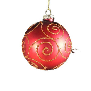 Hot sell Luxury Tree Decoration 8cm White Christmas Glass Ball For holiday