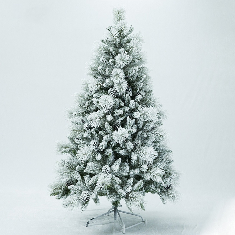 wholesale 5ft 6ft 7ft white flocked PE christmas trees