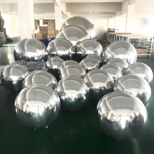 Silver large floating PVC reflective christmas inflatable mirror ball for wedding disco decoration