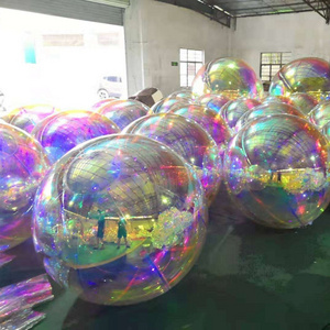 Decorative Inflatable Iridescent Mirror Balloon Giant Inflatable Mirror Ball PVC Inflatable Colorful Mirror Ball For Event Decor