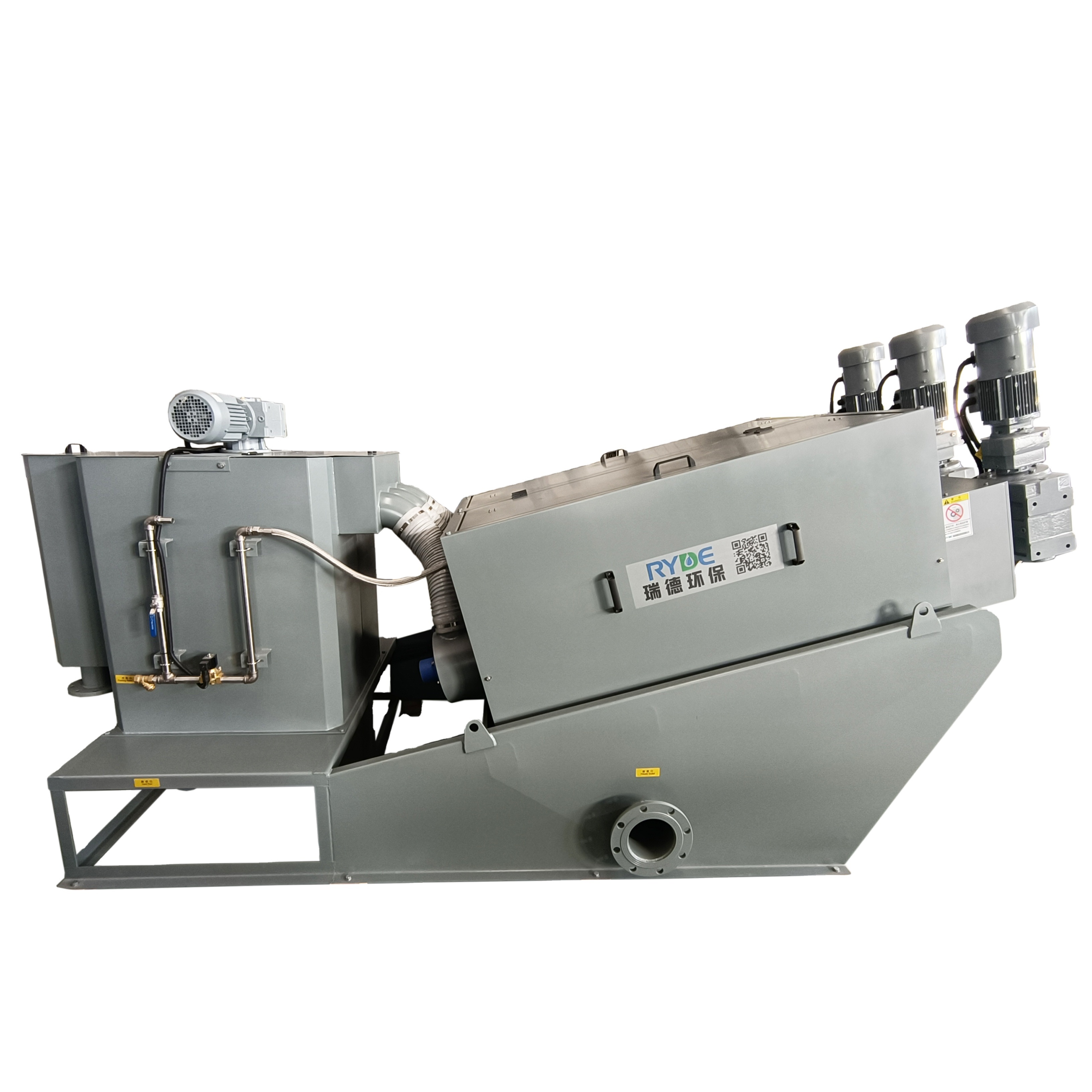 Multi-Disc Dewatering Screw Press Automatic Renewal Filtration Technology Small Noise Screw Press