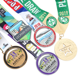 personalized custom sport gold marathon award souvenirs high quality 3d zinc alloy metal running medal with ribbon