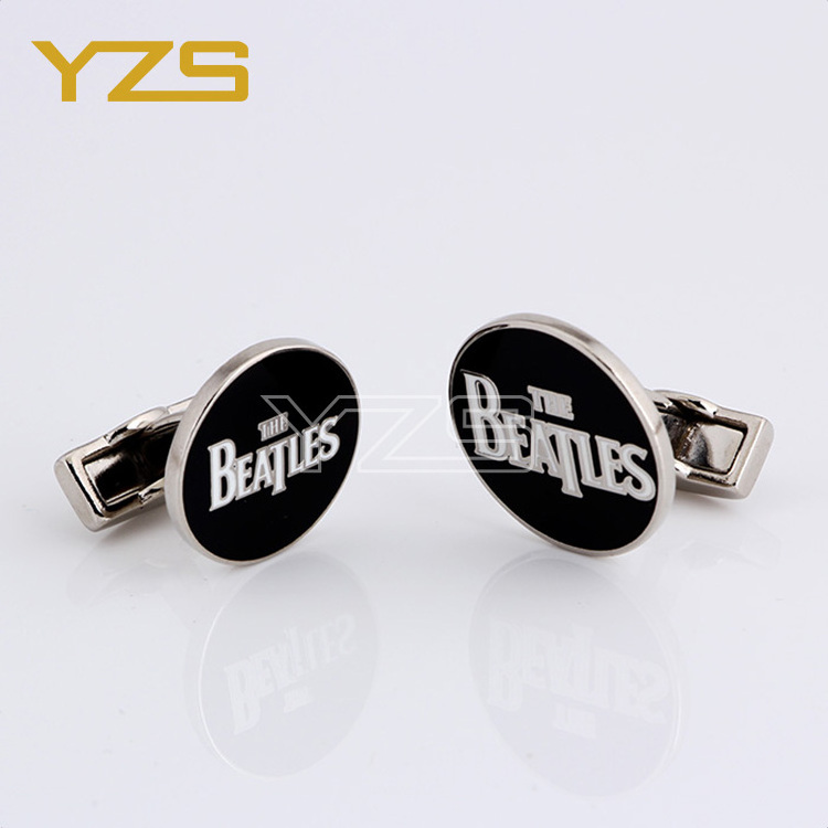 2024 3D Custom Logo engraved T- Shirt Cufflinks Blank Hard Soft Enamel Cufflinks for MEN