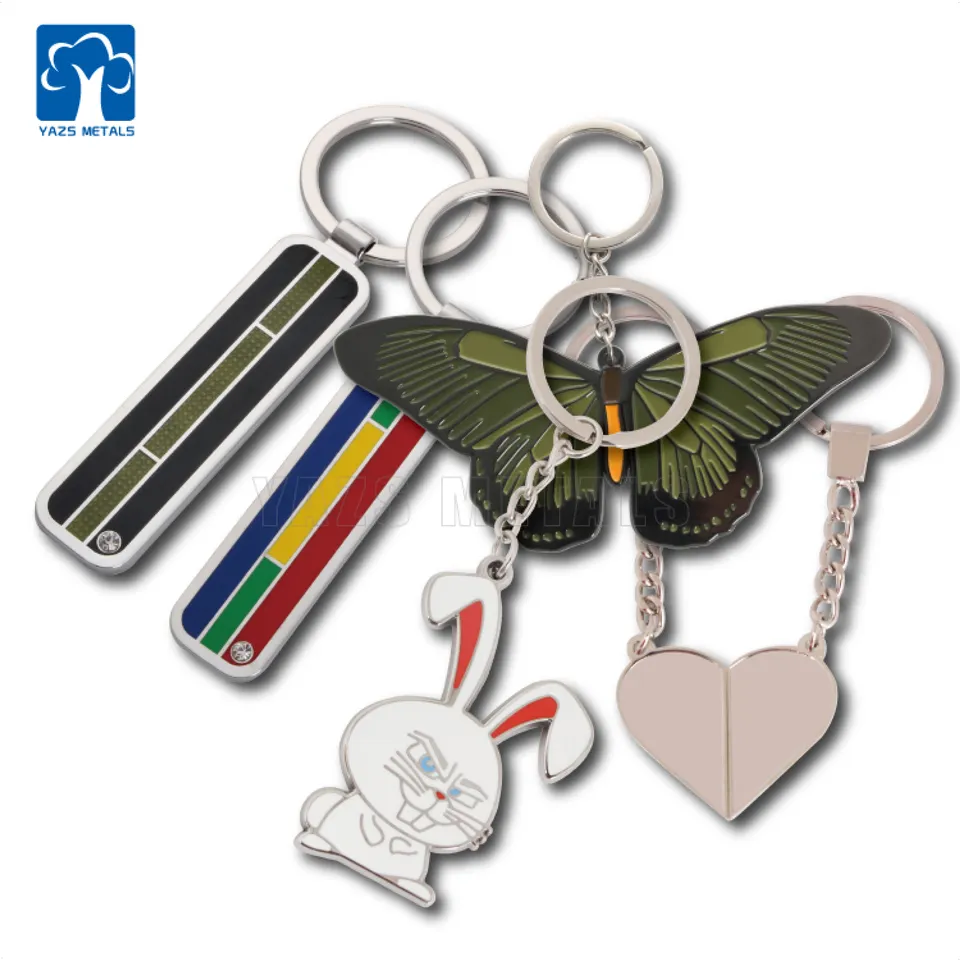 Keychain Maker Yazsmetals Wholesale Custom Cheap Fashion Metal Enamel heart shape Keychain