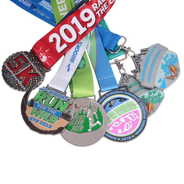 personalized custom sport gold marathon award souvenirs high quality 3d zinc alloy metal running medal with ribbon