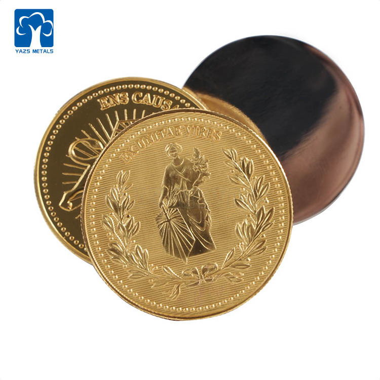 High Quality 24k Copper Embossed Commemorative Spinner Challenge Custom Gold Plated Tungsten Coin