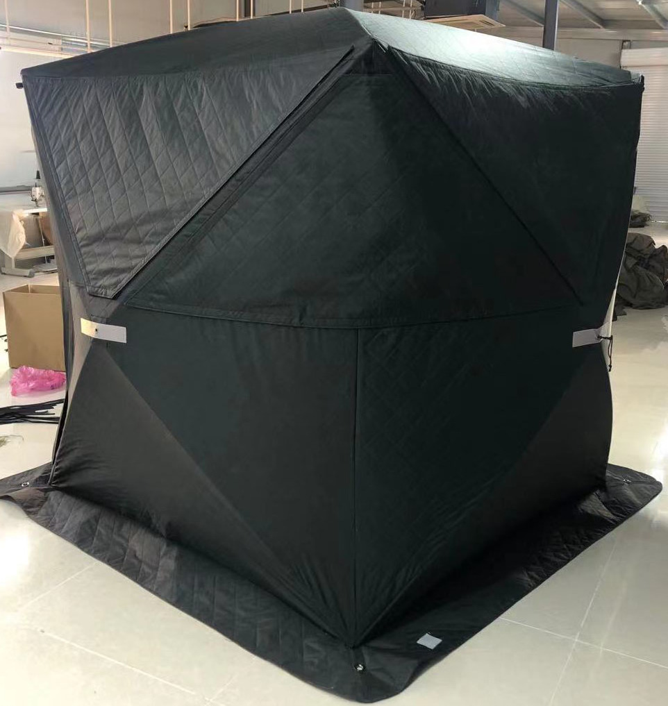 OEM waterproof hot sale winter tents camping outdoor 4 seasons custom cube tent portable steam sauna popup sauna tent with stove