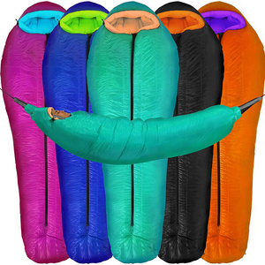 Windproof Hammock Colourful Warm Camping Hiking Outdoor Splicing Single Sleeping Bag Cold Weather Winter Mummy DUCK Down MT019