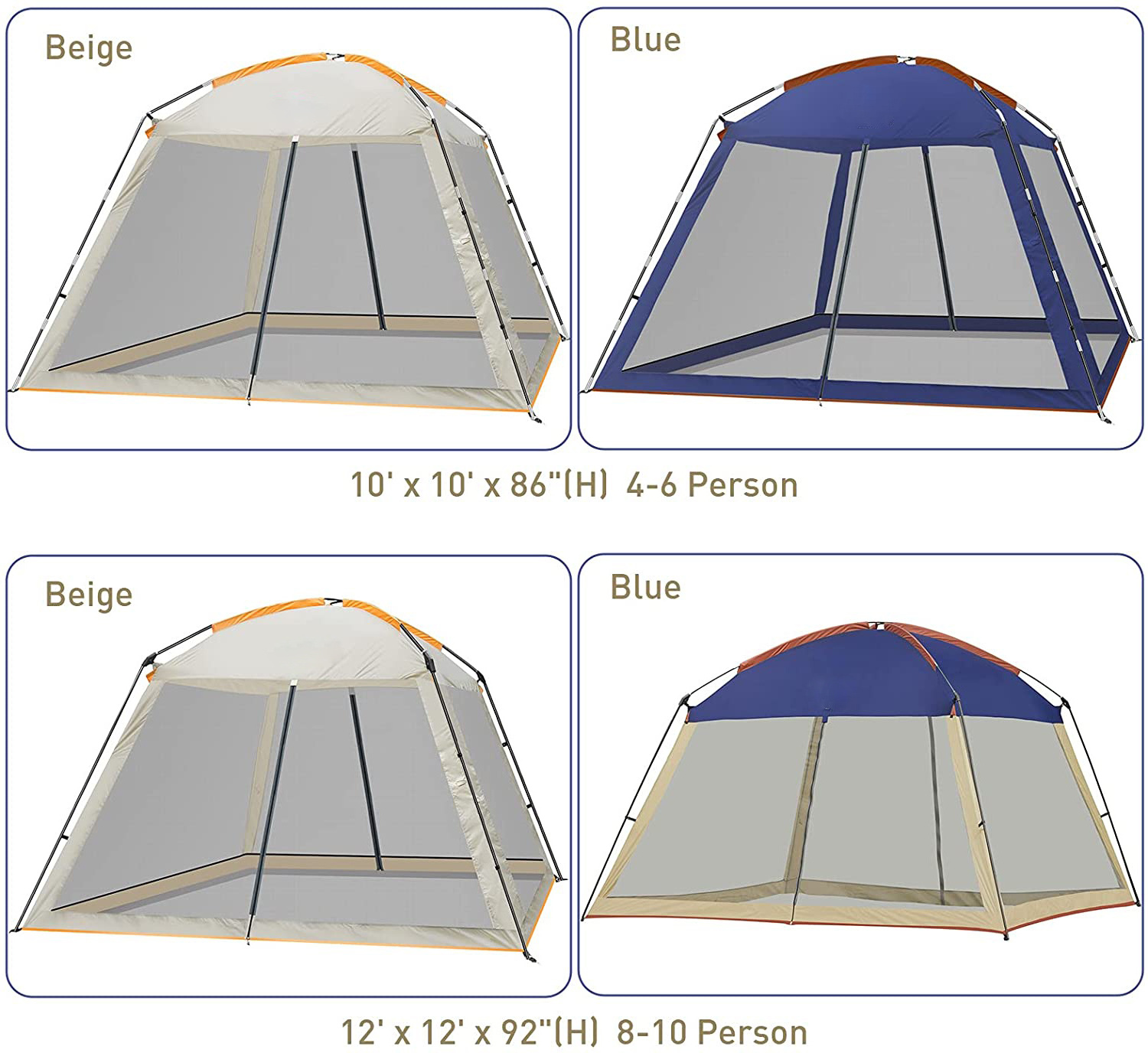 Mesh Net Wall Canopy Tent Camping Tent Screen Shelter Gazebos for Patios Outdoor Camping Activities