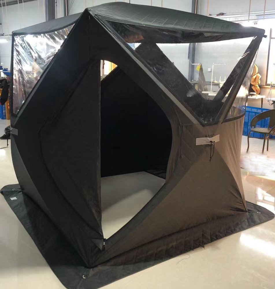 OEM waterproof hot sale winter tents camping outdoor 4 seasons custom cube tent portable steam sauna popup sauna tent with stove