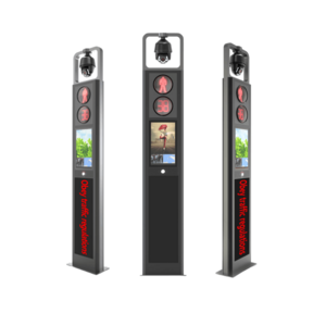 Intelligent pole pedestrian traffic light with countdown timer,pedestrian button and LED screen