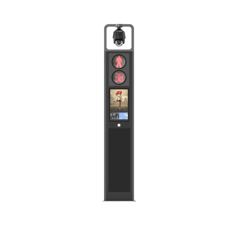 Intelligent pole pedestrian traffic light with countdown timer,pedestrian button and LED screen