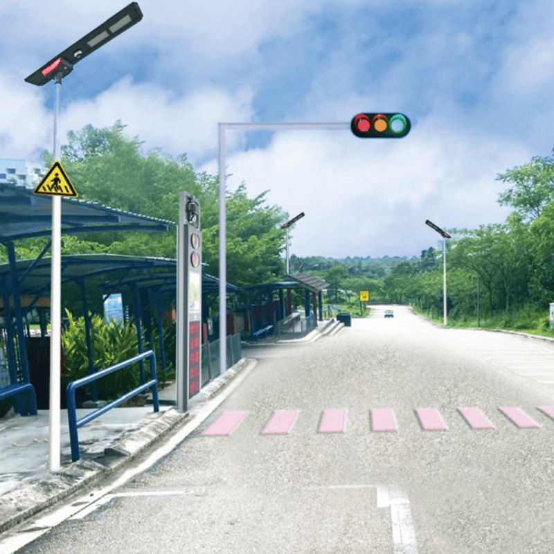 Intelligent pole pedestrian traffic light with countdown timer,pedestrian button and LED screen