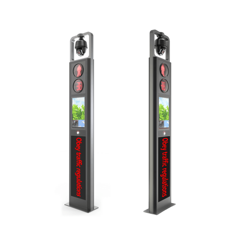 Intelligent pole pedestrian traffic light with countdown timer,pedestrian button and LED screen