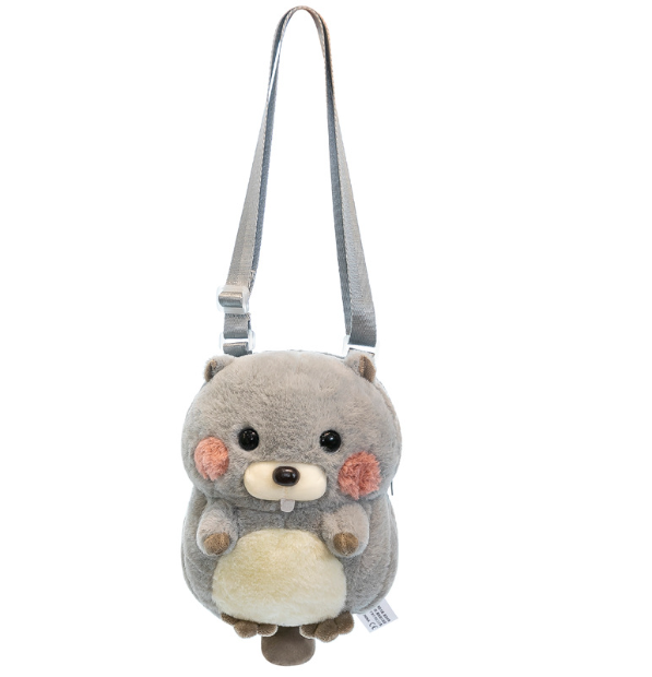 Wholesale plush hamster bag cute cartoon backpacks for kids gift for girls makeup bags