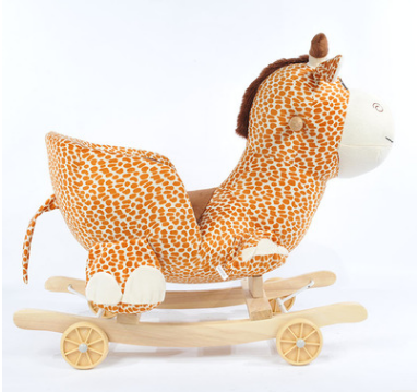 Stuffed plush giraffe rocking toy with music/Ride on rocking giraffe animal chair toy with sound/high quality plush giraffeswing