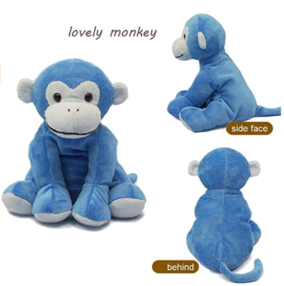 free sample stuffed 7.9Inch Monkey Stuffed Animal Plush Toy/Soft Cute blue Monkey for Child play/hotsale custom plush monkey toy