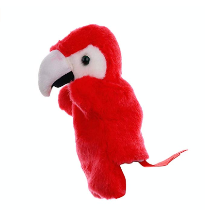 OEM Stuffed Plush Parrot Hand Puppets Toy/ Plush Animal Glove Doll Story Telling Puppets Role Play Toy Puppets Red