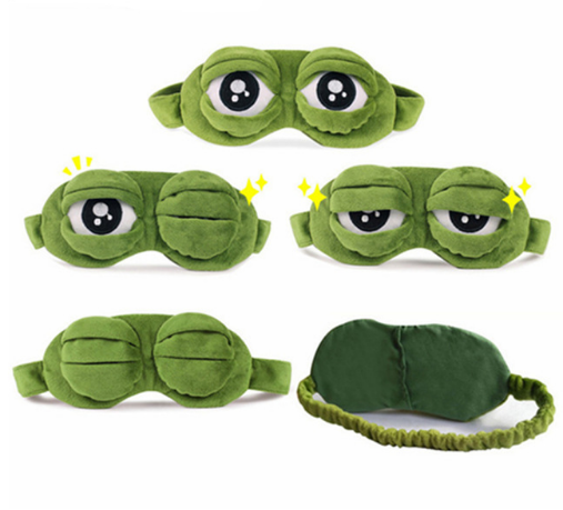 funny creative  frog sad 3D frog eye mask/ sleep eye mask on the cartoons plush toys cute anime for children gift/frog eye mask