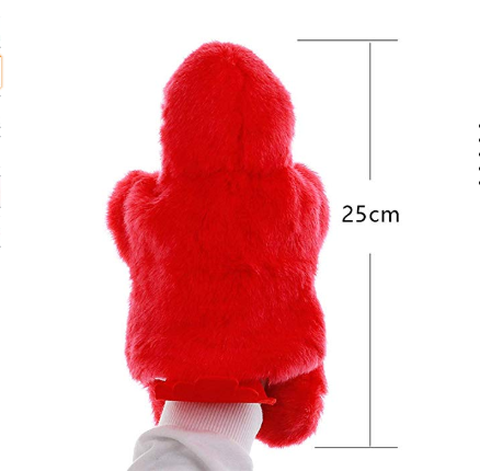 OEM Stuffed Plush Parrot Hand Puppets Toy/ Plush Animal Glove Doll Story Telling Puppets Role Play Toy Puppets Red