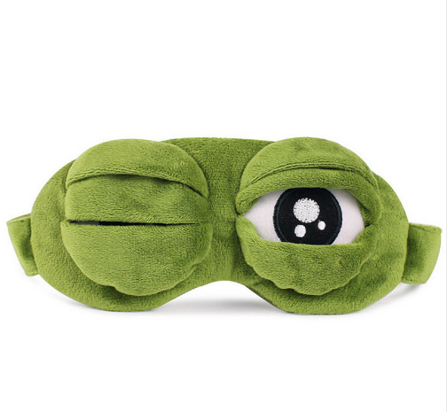 funny creative  frog sad 3D frog eye mask/ sleep eye mask on the cartoons plush toys cute anime for children gift/frog eye mask