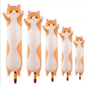 free sample Customized High Quality Long Giant Super Soft Cat Plush Pillow Toy 150cm Plush Long Cat Shape Pillow Toy