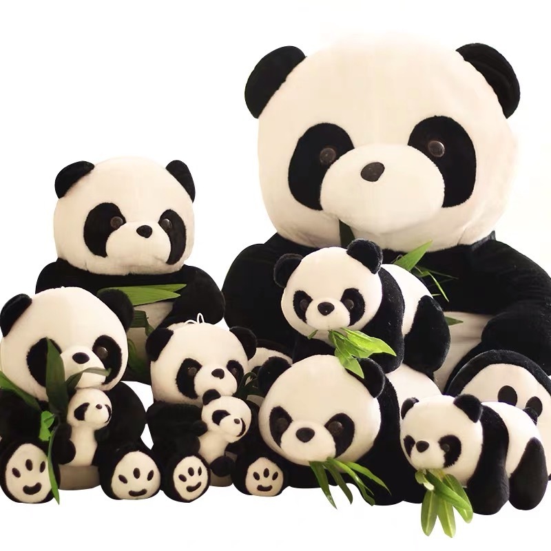 sleeping plush toy stuffed panda lovely black and white bear toy pillow/factory direct personalized plush cute panda animal toy