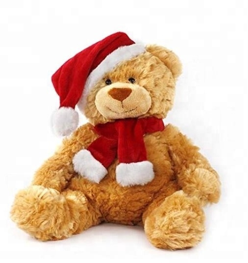 Hotsale High Quality Plush Christmas Teddy Bear With Hat and Scarf /stuffed teddy bear for christmas