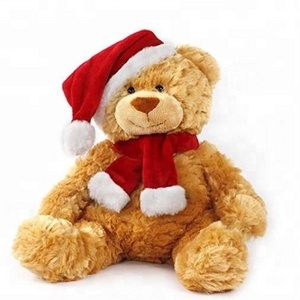 Hotsale High Quality Plush Christmas Teddy Bear With Hat and Scarf /stuffed teddy bear for christmas