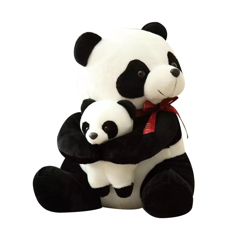 sleeping plush toy stuffed panda lovely black and white bear toy pillow/factory direct personalized plush cute panda animal toy