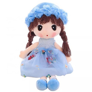 oem plush angel girl toy doll/sweet stuffed  flower fairy girl wearing gauzy dress /kids comfort cuddle sleeping toy