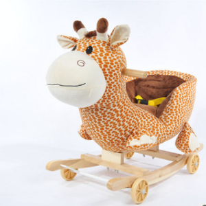 Stuffed plush giraffe rocking toy with music/Ride on rocking giraffe animal chair toy with sound/high quality plush giraffeswing