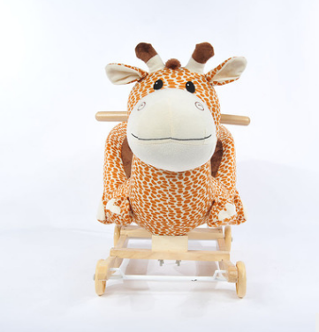 Stuffed plush giraffe rocking toy with music/Ride on rocking giraffe animal chair toy with sound/high quality plush giraffeswing