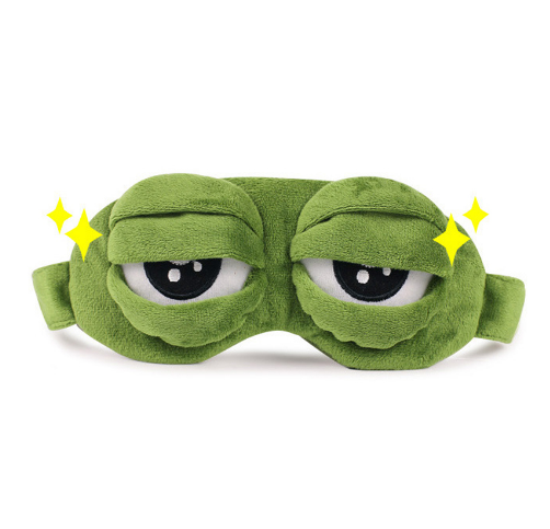 funny creative  frog sad 3D frog eye mask/ sleep eye mask on the cartoons plush toys cute anime for children gift/frog eye mask