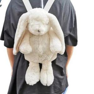 Kawaii White Rabbit Bunny Backpack School Shoulder Bag Plush Toy Custom Make Hotsale Plush Rabbit Animal Backpack Bag Toy